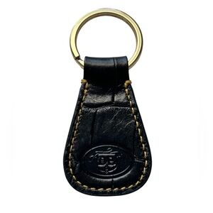 Dooney & Bourke Black Croc Embossed Leather Key Holder